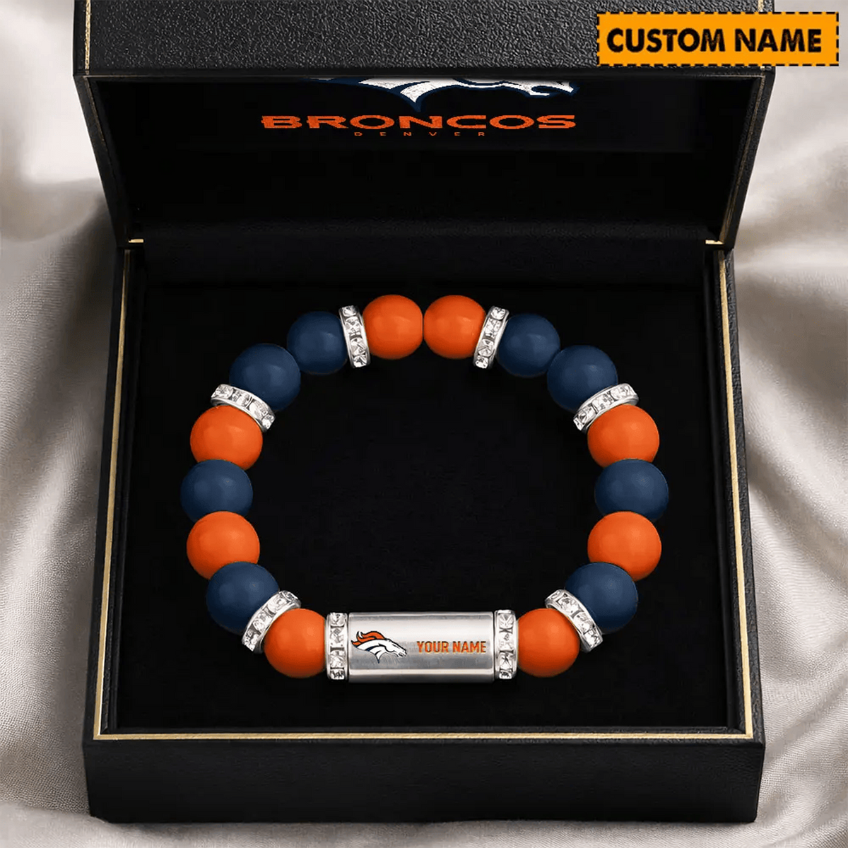 DEN x NFL Custom Name Handcrafted Lucky Energy Bracelet Gift For Fans