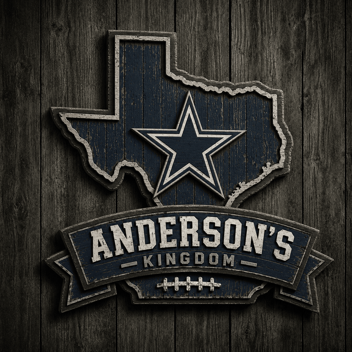 DEN x NFL Personalized Vintage Wooden Sign