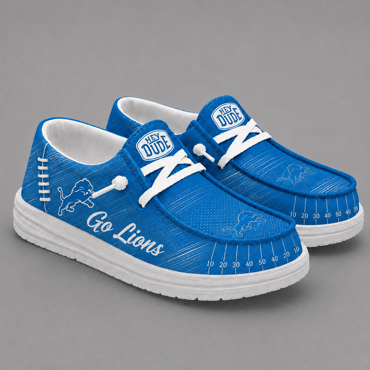 DET Premium NFL Football Field Fan Loafer Shoes