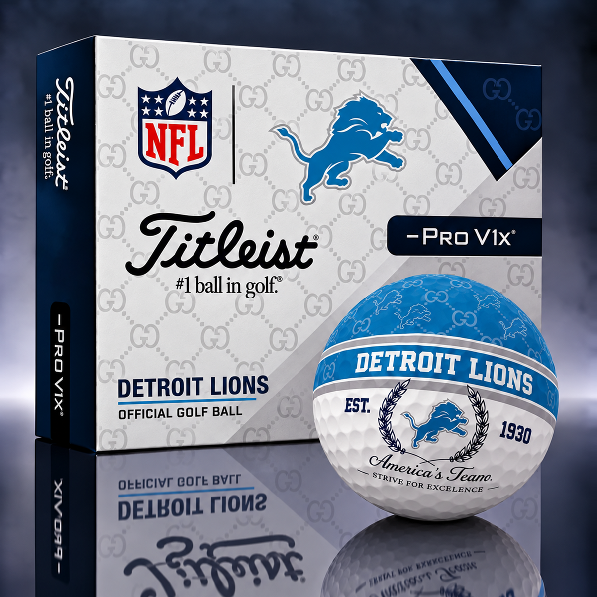 DET X NFL Custom GC x Titleist Pro V1 Golf Balls Set