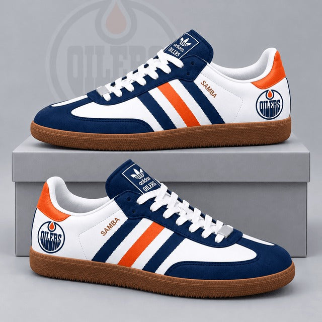 EO x NHL Retro Samba Low Top Sneakers Classic Three Stripe Hockey Fan Casual Shoes