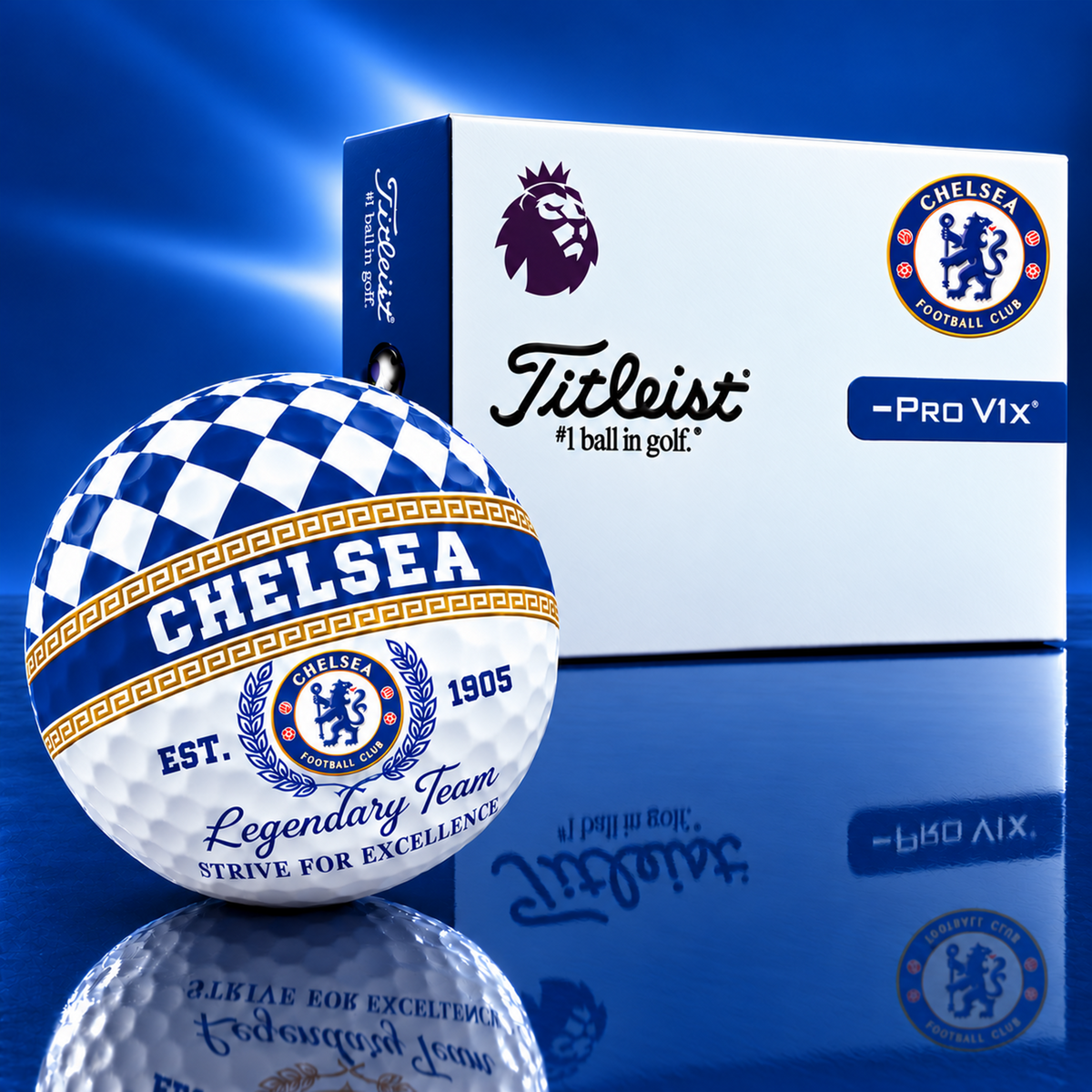 Exclusive EPL x CHE Legendary Team V10 Golf Ball