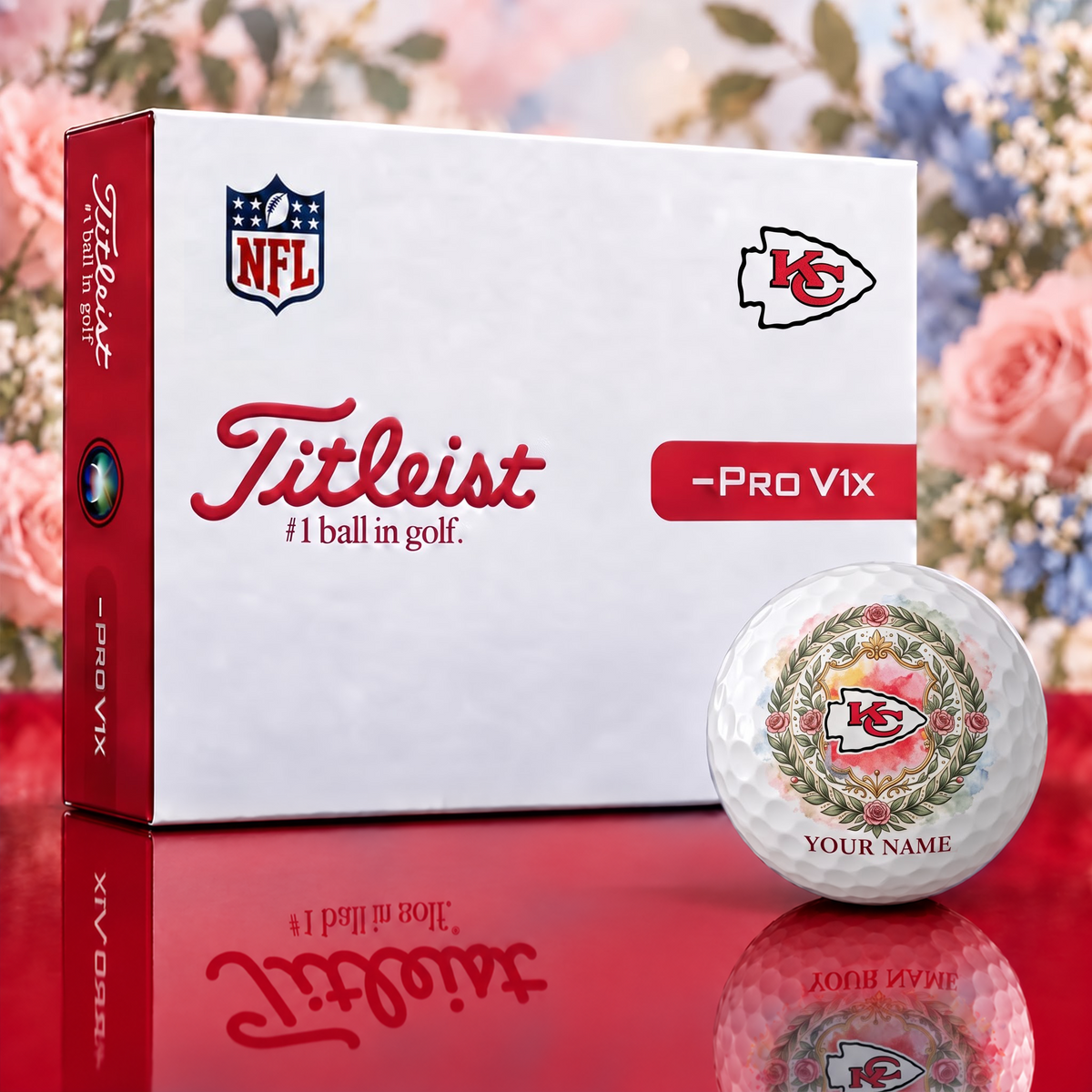 Exclusive Floral NFL x KC Golf Ball