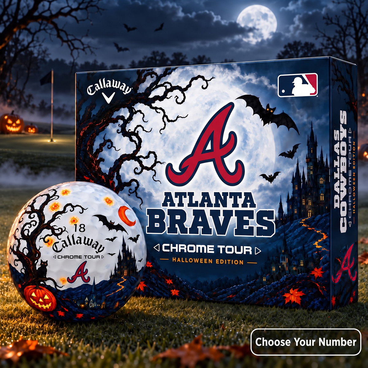 Exclusive MLB x ATL Halloween Edition Personalized Golf Ball