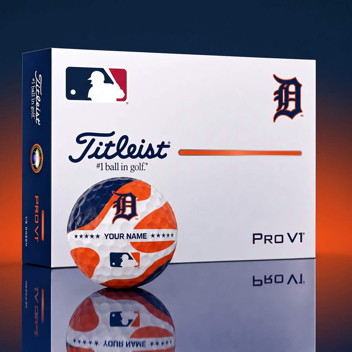 Exclusive MLB x DET Personalized Name Golf Ball