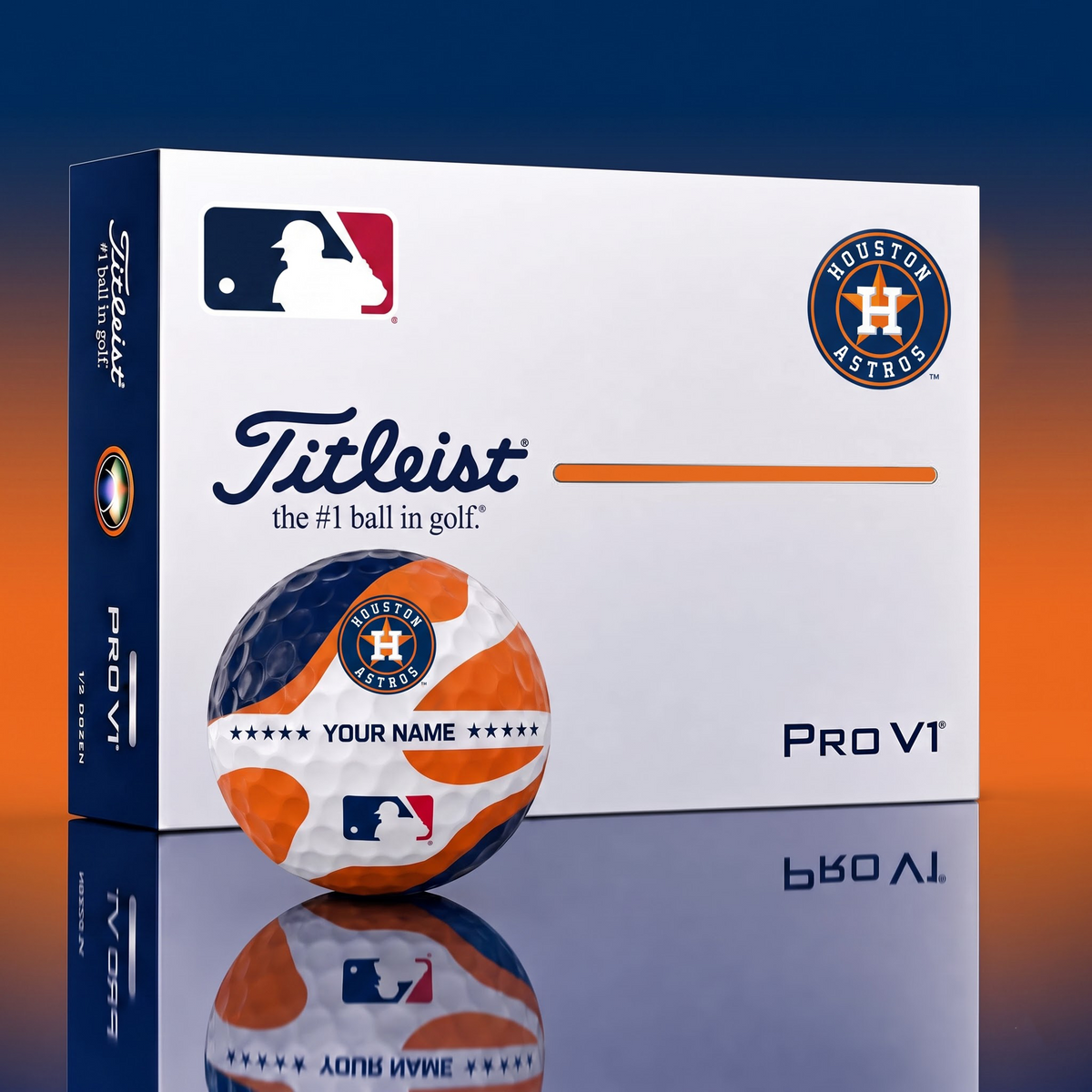 Exclusive MLB x HOU Personalized Name Golf Ball