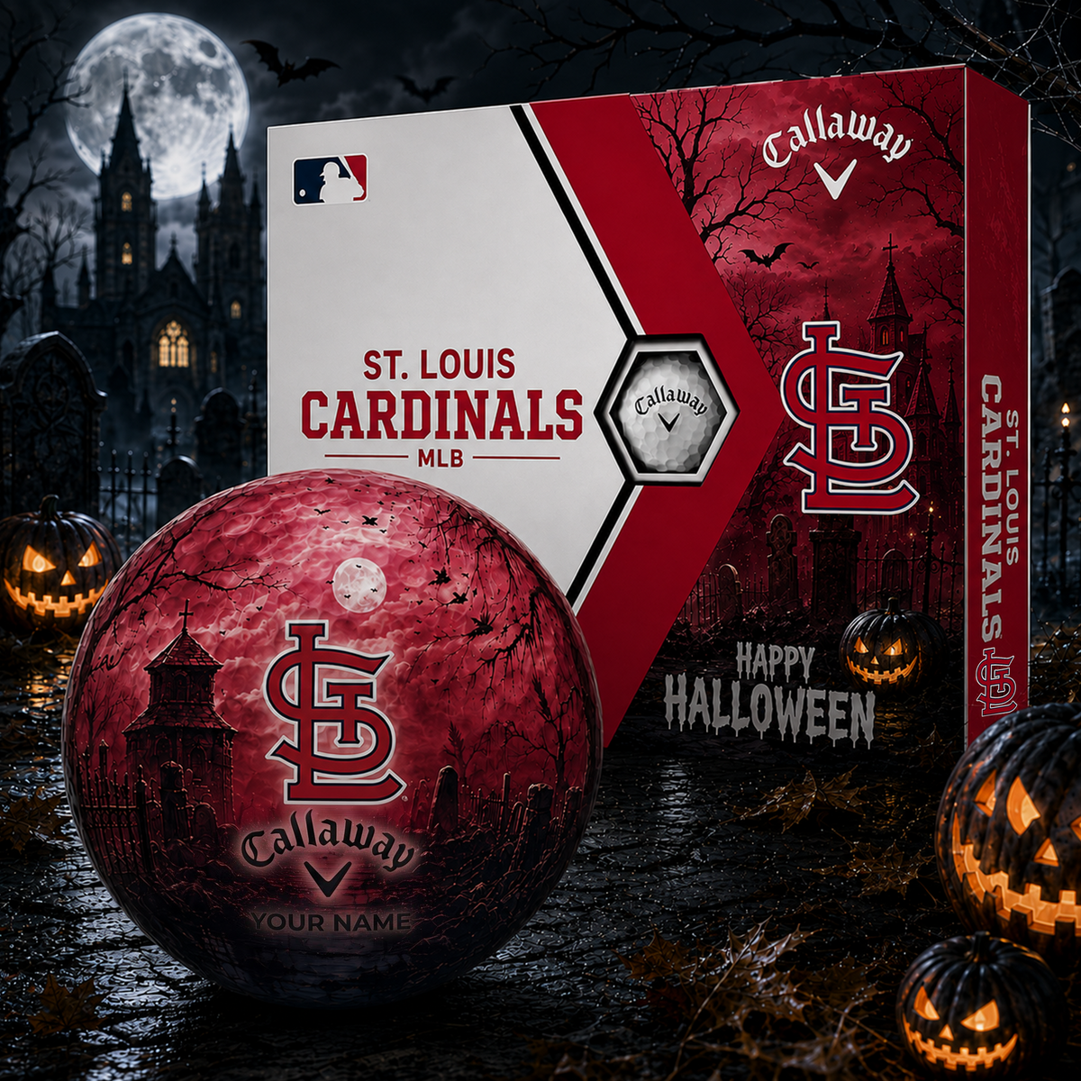 Exclusive MLB x STL Halloween V1 Personalized Name Golf Ball