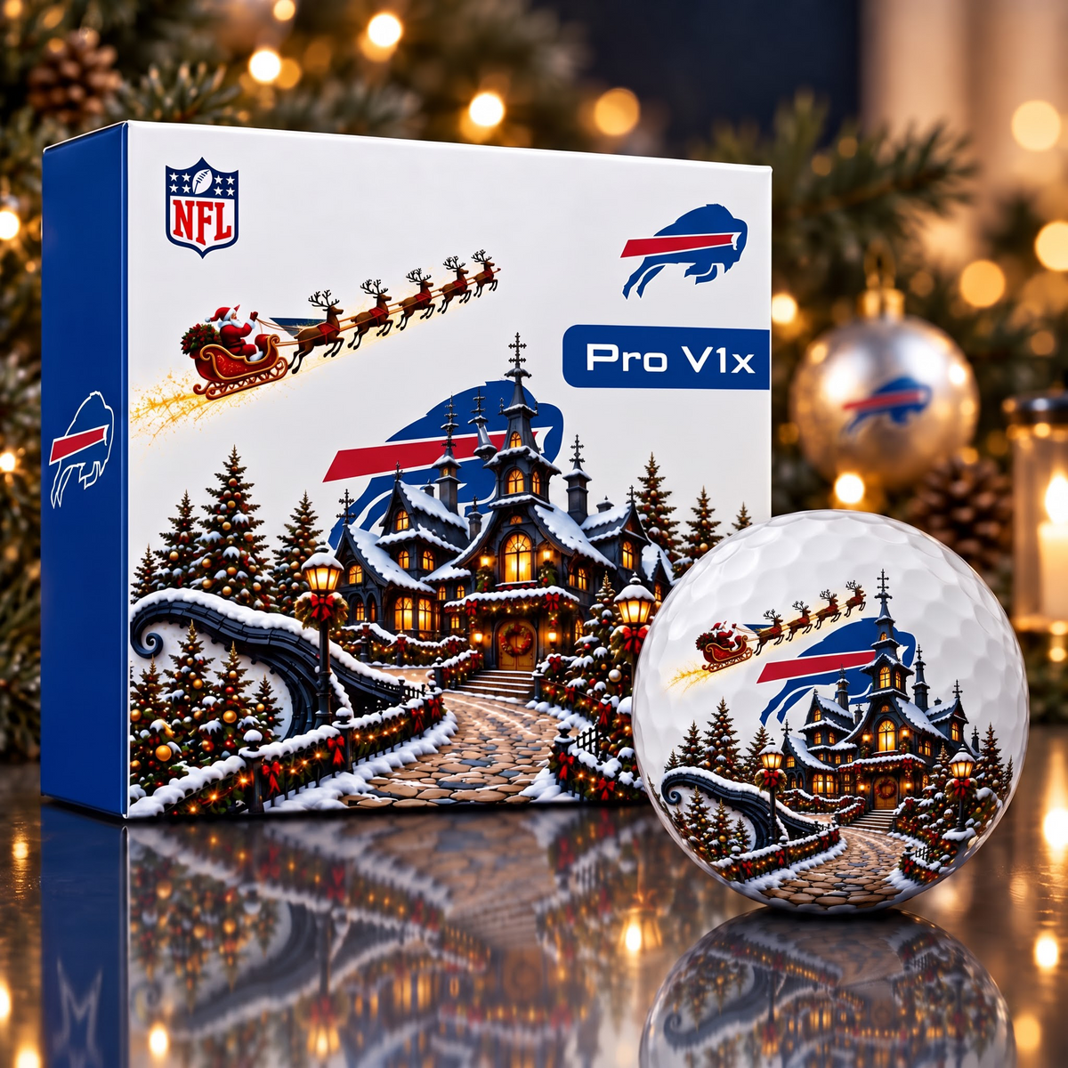 Exclusive NFL x BUF Christmas V2 Golf Ball