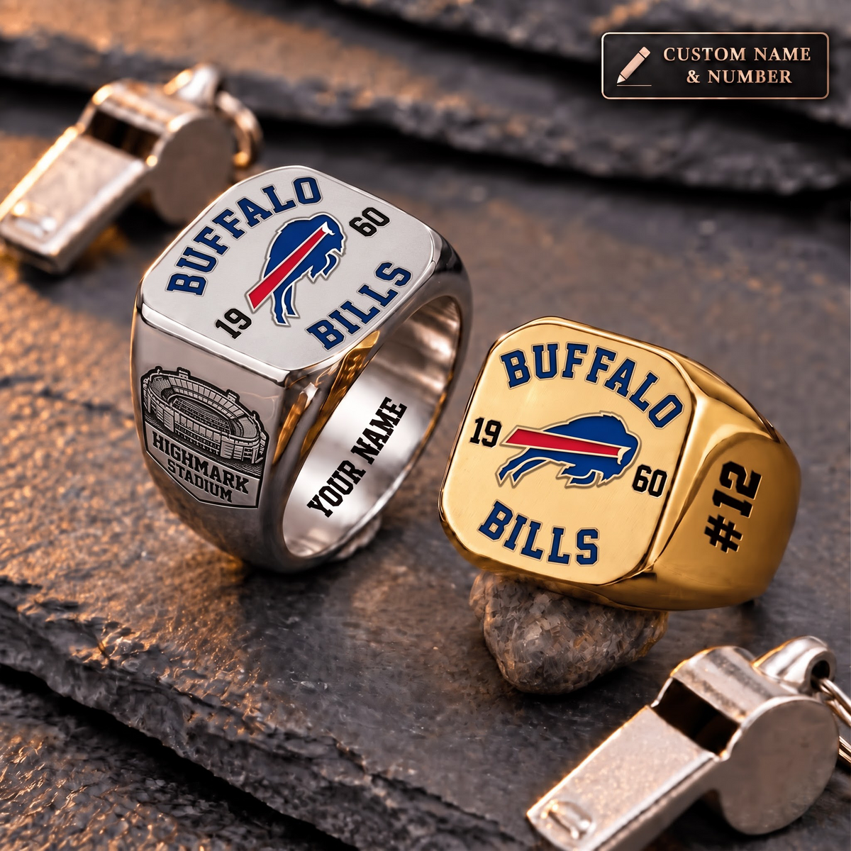 Exclusive NFL x BUF Classic Personalized Ring