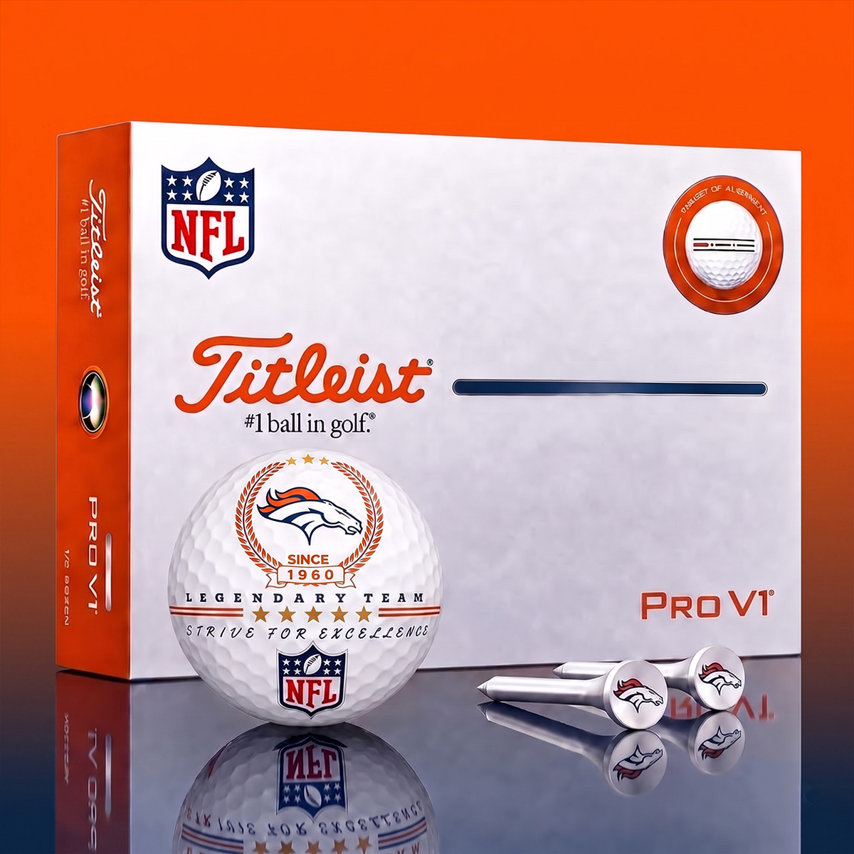 Exclusive NFL x DEN Legendary Team V2 Golf Ball