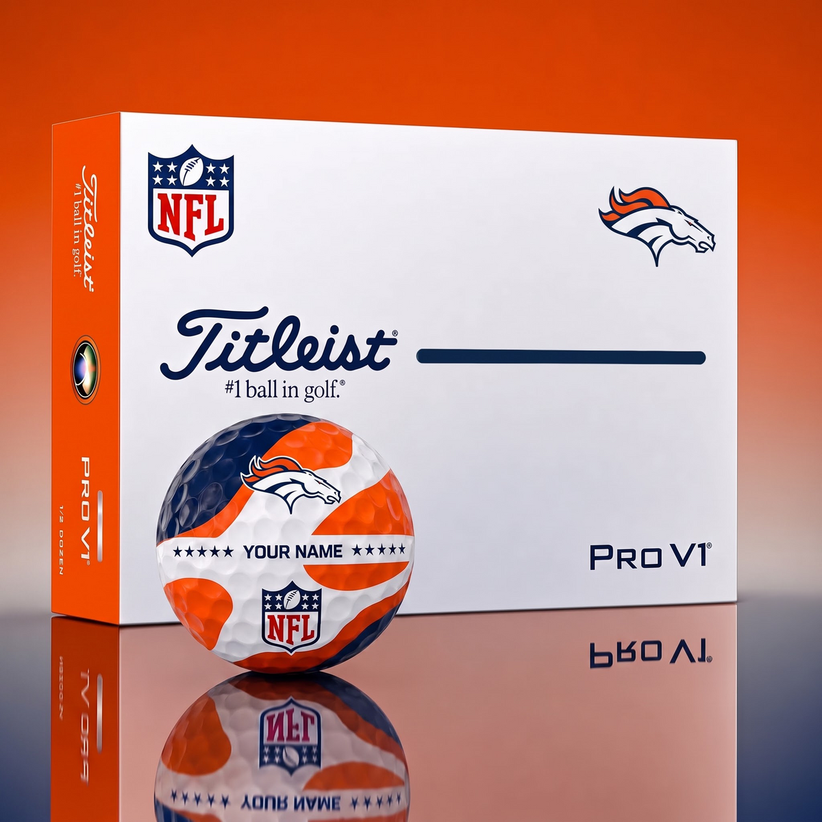 Exclusive NFL x DEN Personalized Name Golf Ball