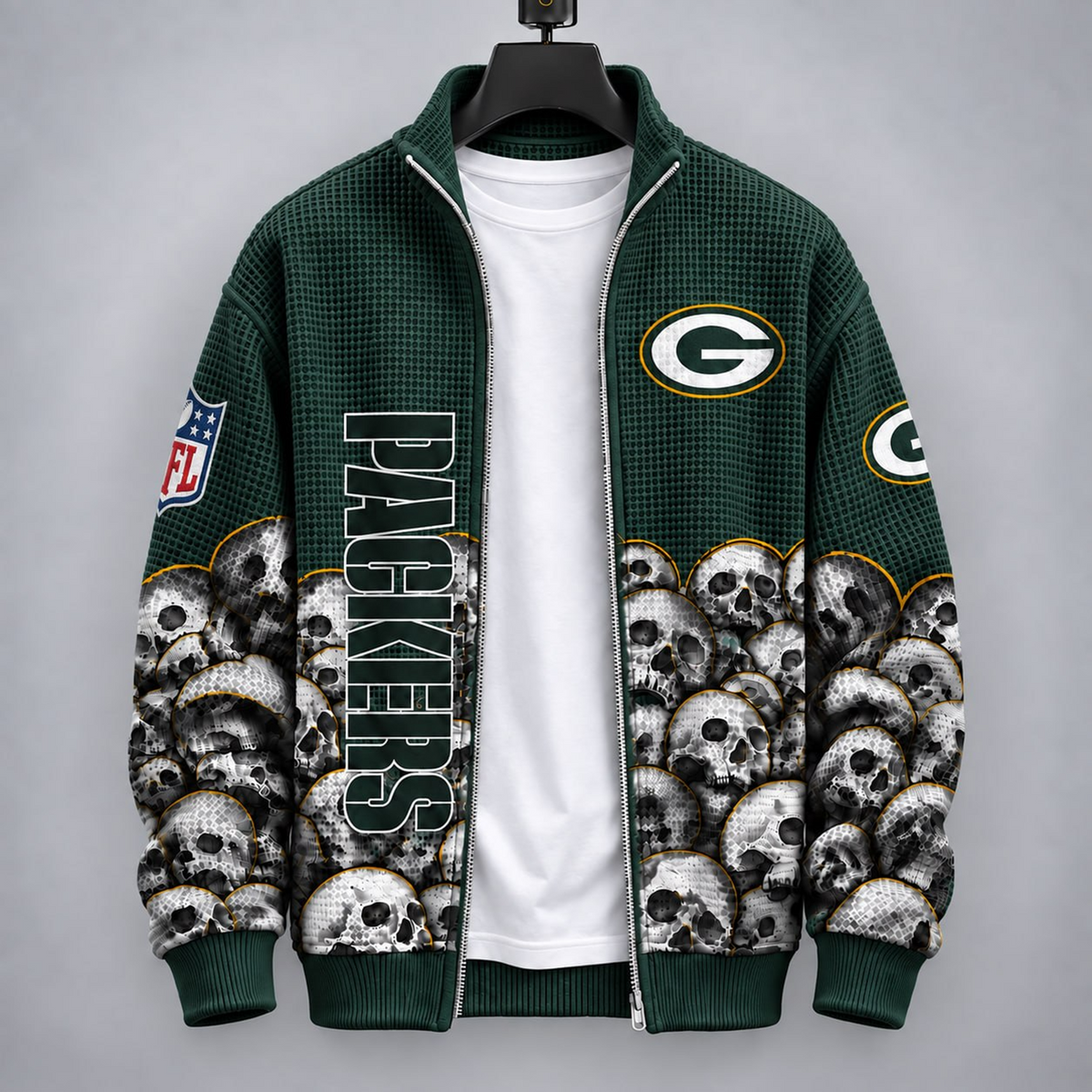 Exclusive NFL x GB Death Skull Waffle Sweatshirt