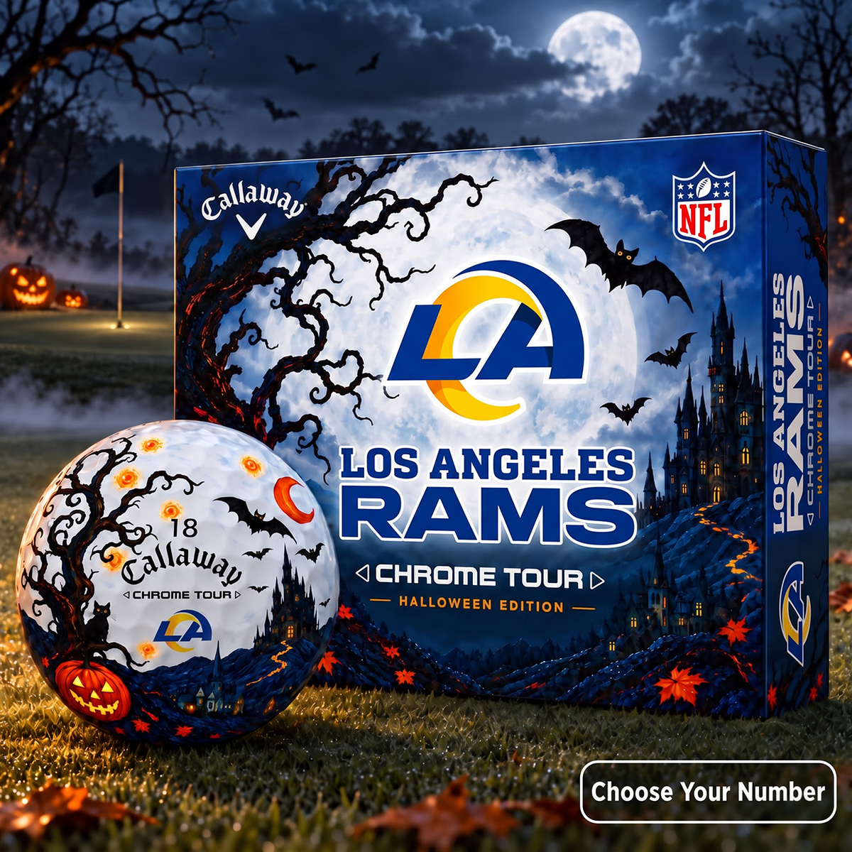 Exclusive NFL x LAR Halloween Edition Personalized Golf Ball