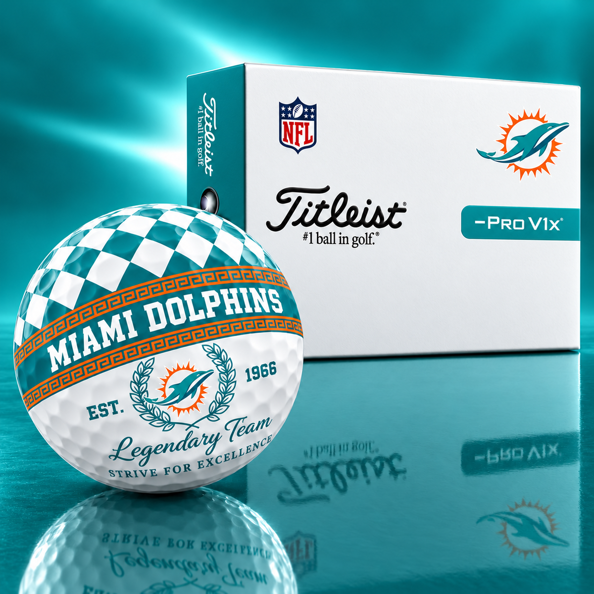 Exclusive NFL x MIA Legendary Team V10 Golf Ball