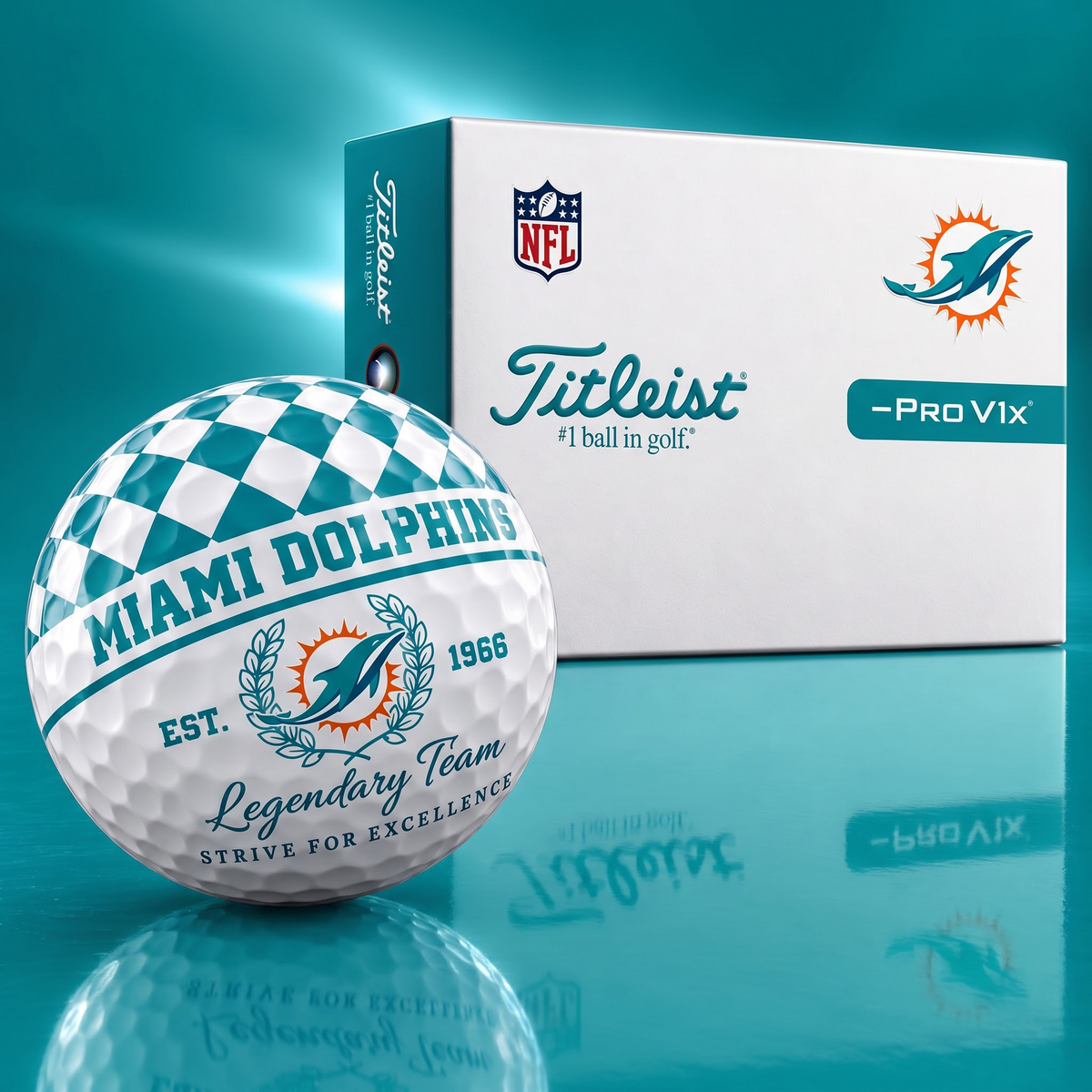 Exclusive NFL x MIA Legendary Team V6 Golf Ball