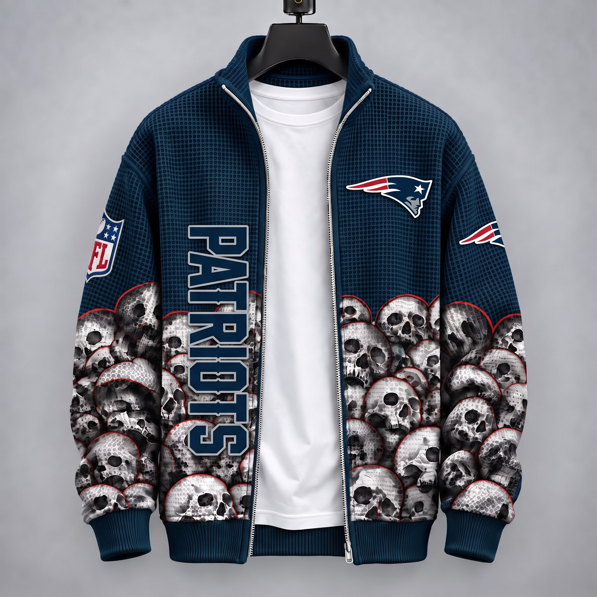 Exclusive NFL x NE Death Skull Waffle Sweatshirt