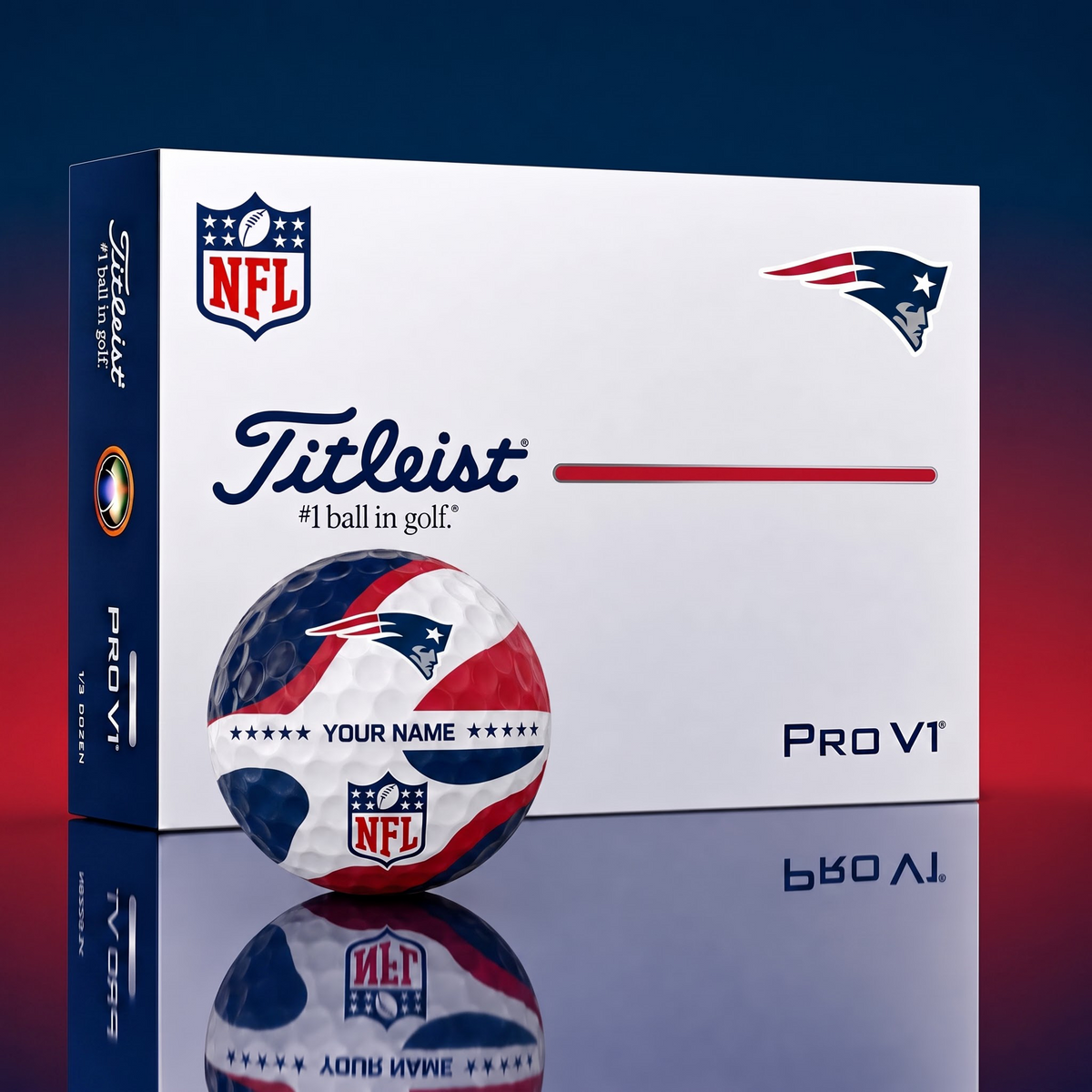 Exclusive NFL x NE Personalized Name Golf Ball