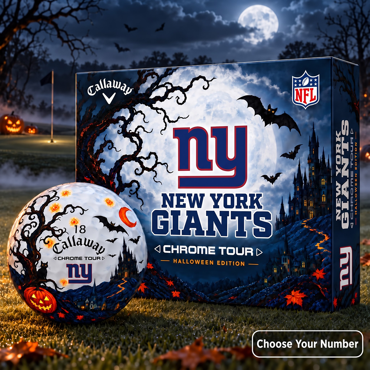 Exclusive NFL x NYG Halloween Edition Personalized Golf Ball
