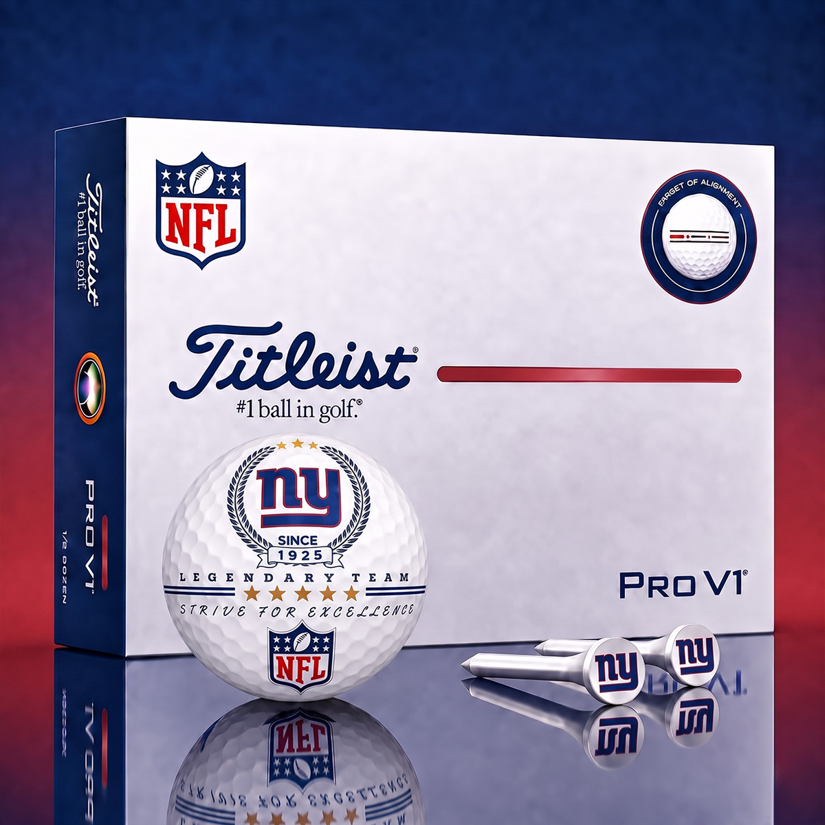 Exclusive NFL x NYG Legendary Team V2 Golf Ball