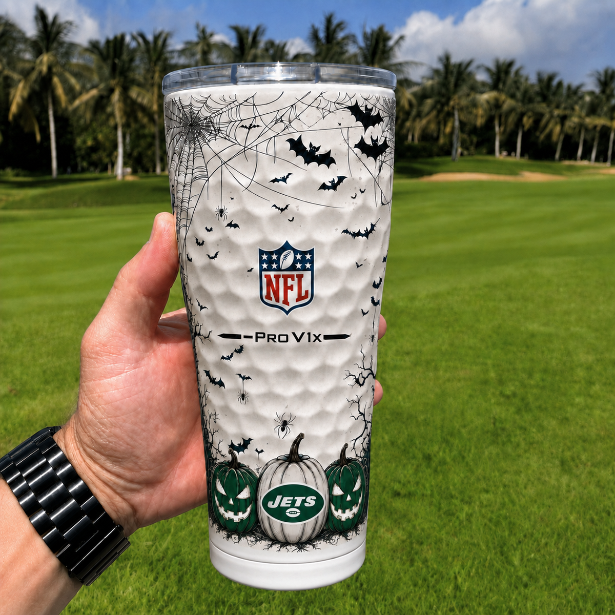 Exclusive NFL x NYJ Halloween V2 Monogram Golf Tumbler