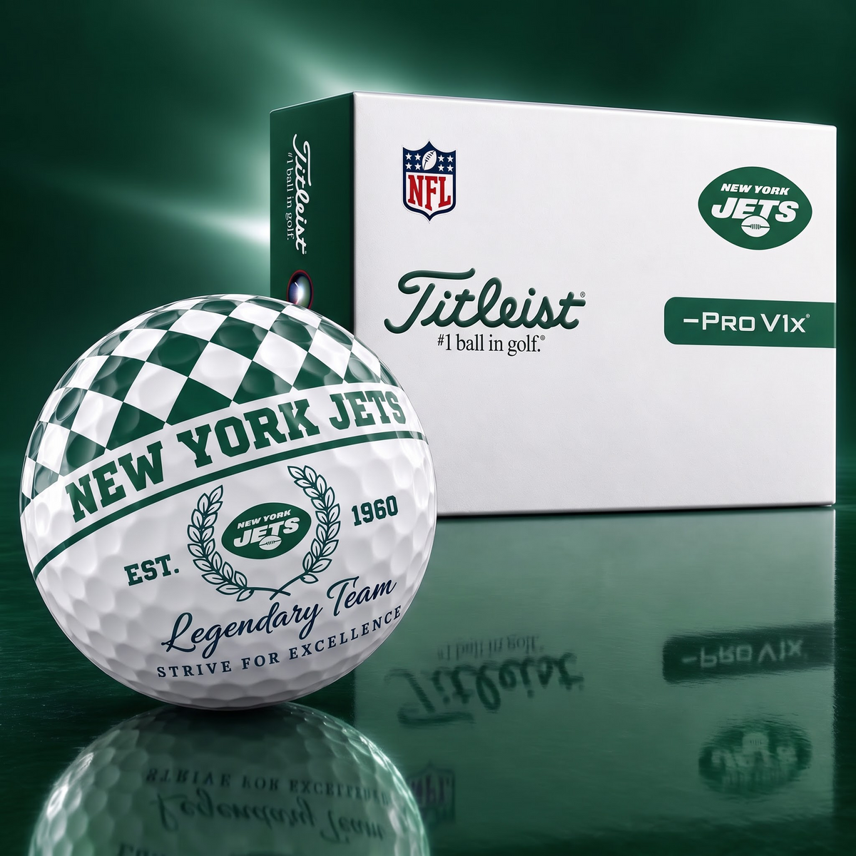 Exclusive NFL x NYJ Legendary Team V6 Golf Ball