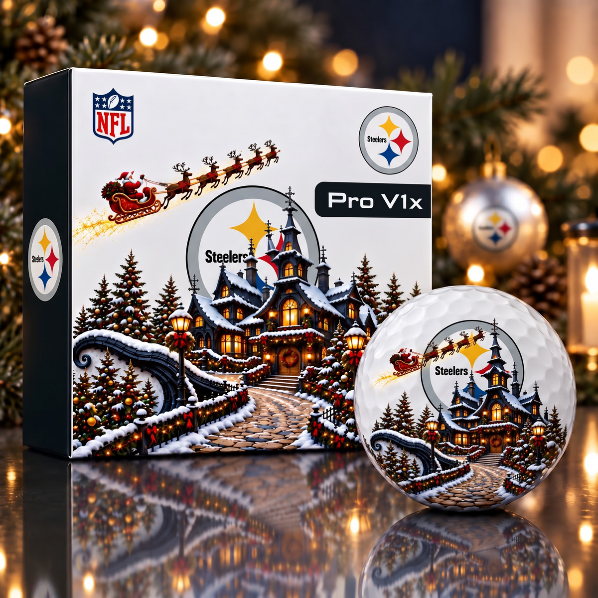 Exclusive NFL x PIT Christmas V2 Golf Ball