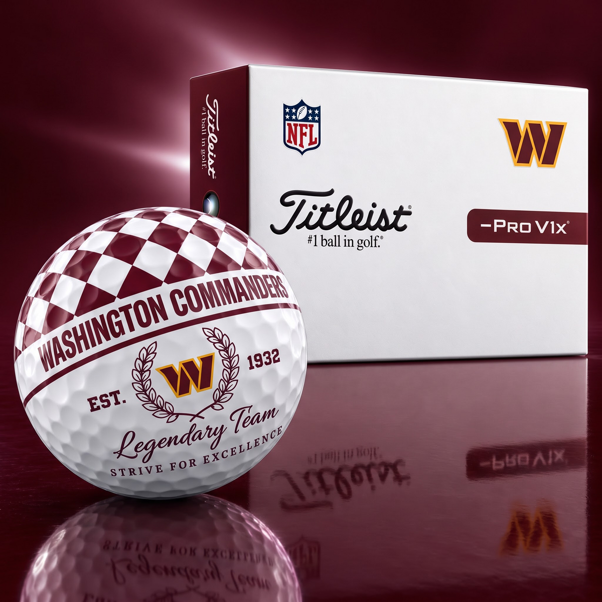 Exclusive NFL x WAS Legendary Team V6 Golf Ball