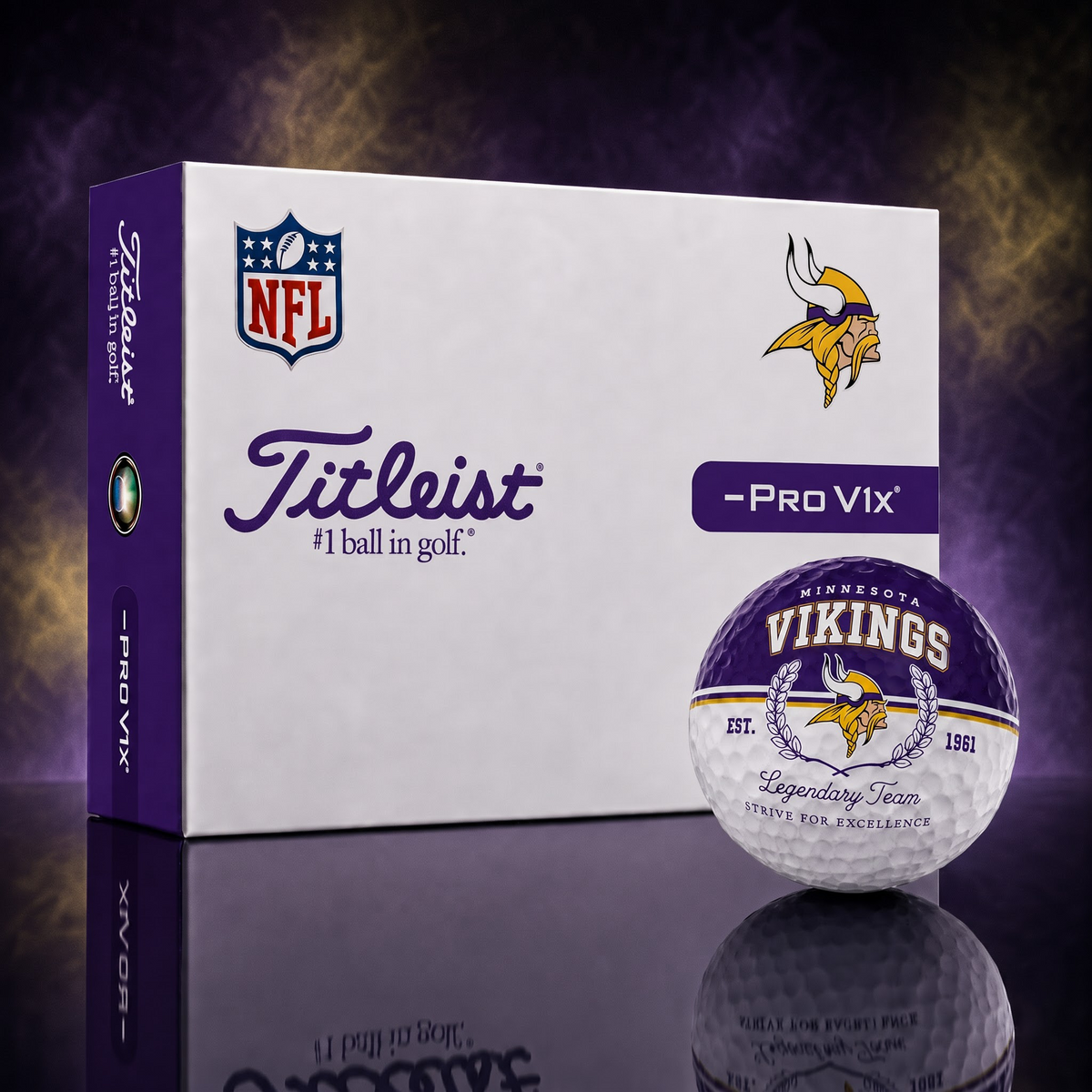 Exclusive NFL x MIN Legendary Team Golf Ball
