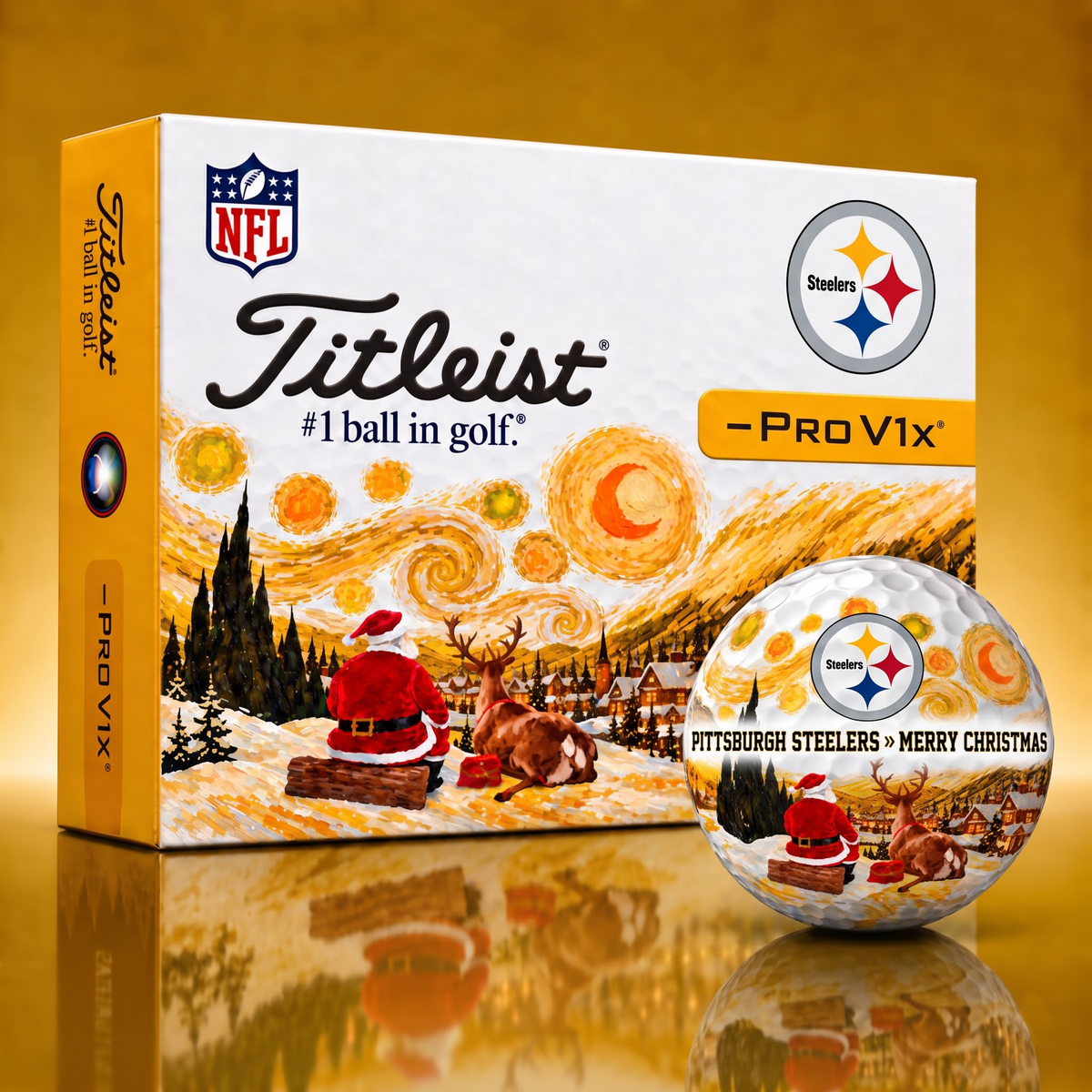 Exclusive NFL x PIT Merry Christmas Golf Ball