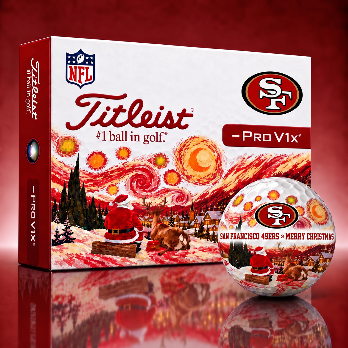 Exclusive NFL x SF Merry Christmas Golf Ball
