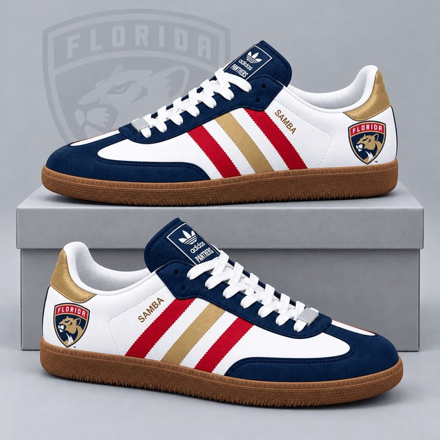 FP x NHL Retro Samba Low Top Sneakers Classic Three Stripe Hockey Fan Casual Shoes