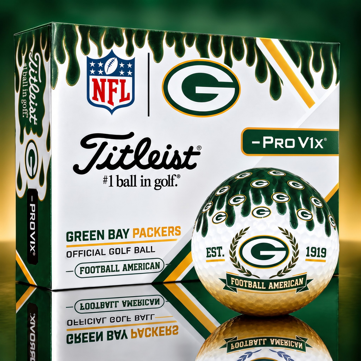 GB X 1-of-1 Custom NFL Drip Style Golf Balls Gift For Golfer