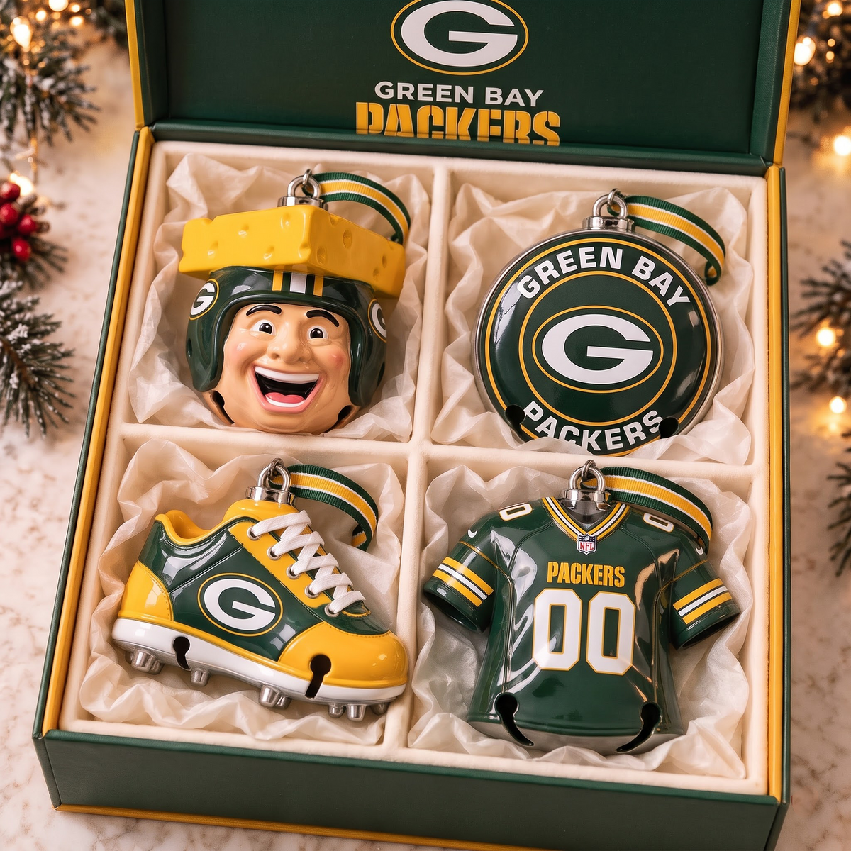 GB X Premium NFL Christmas Bell Ornament
