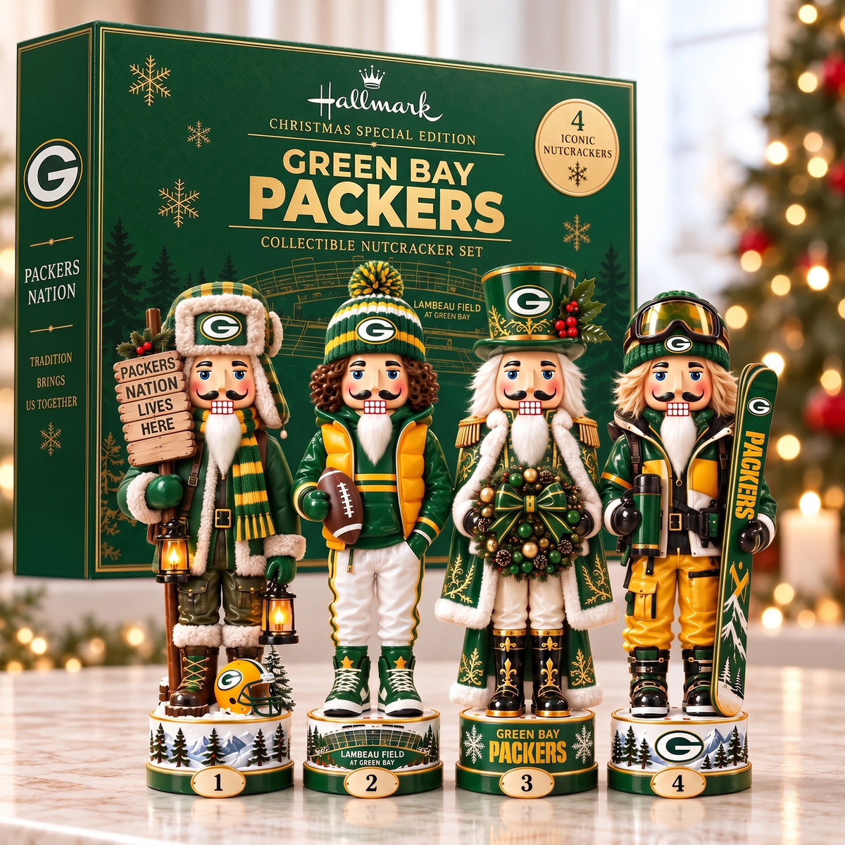 GB X Premium NFL Christmas Nutcracker Collector Set