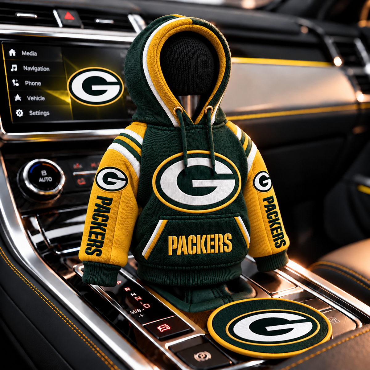 GB x NFL Personalized Name Shift Knob Hoodie