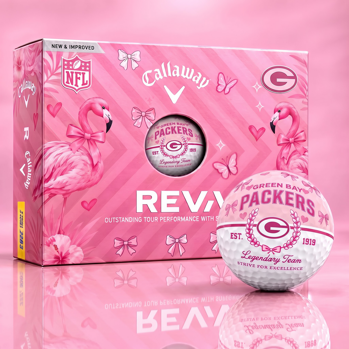 GBP x Custom NFL Pink Coquette Ladies Golf Balls