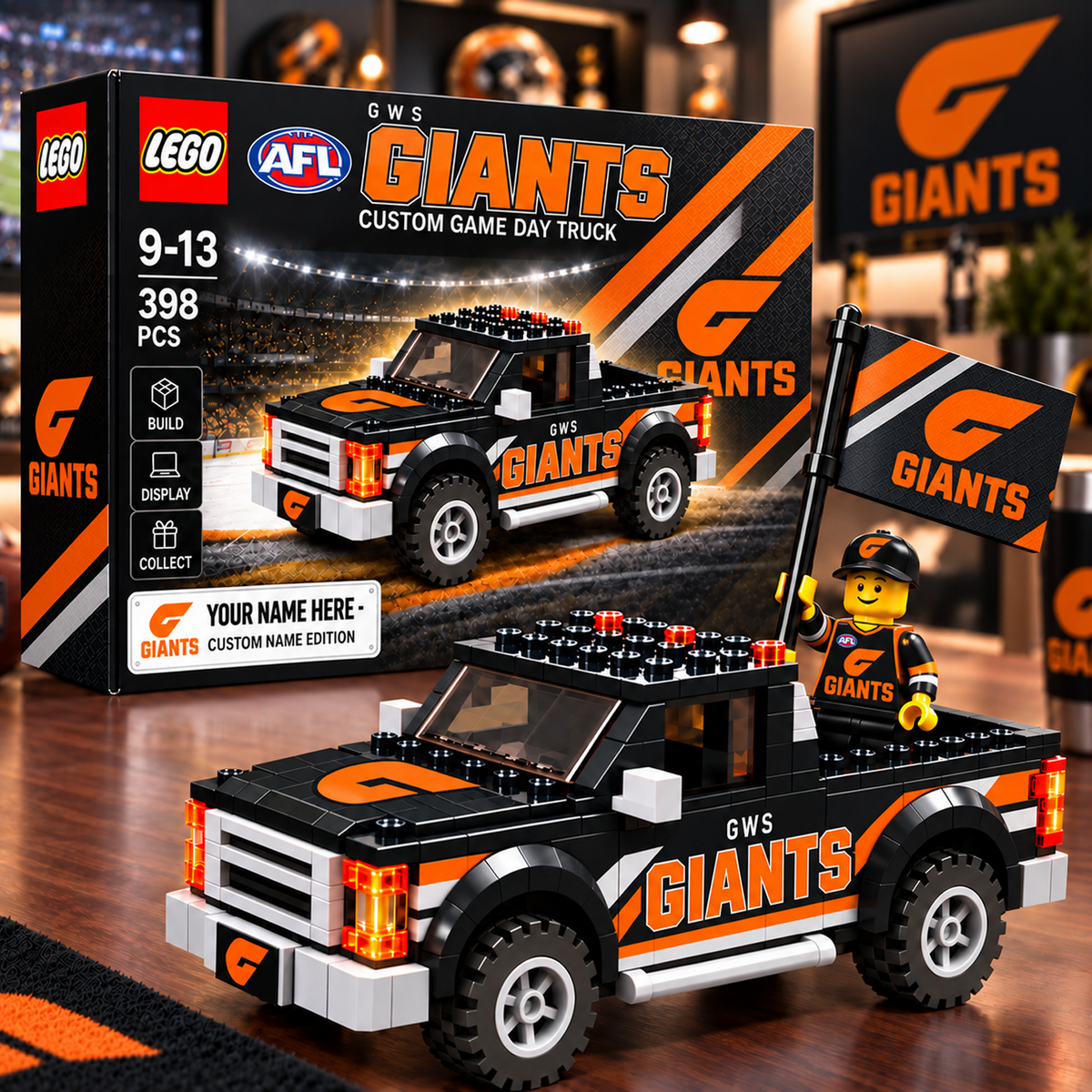 GWS x AFL Building Blocks Truck Toy Set V2
