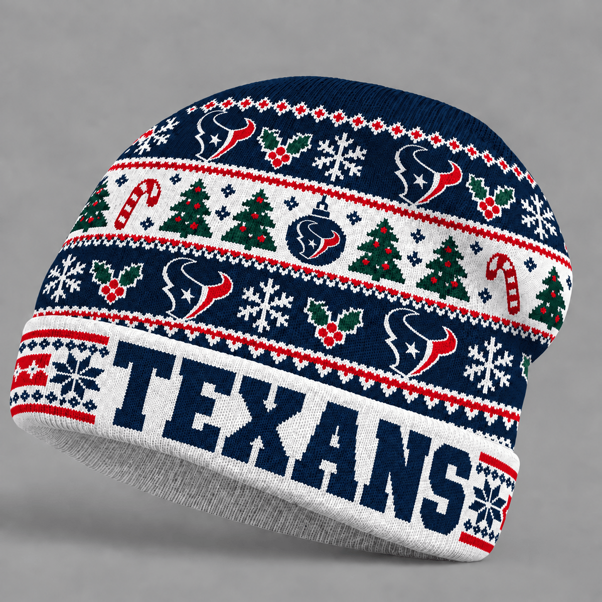 HOU x NFL Christmas Game Day Beanie Hat