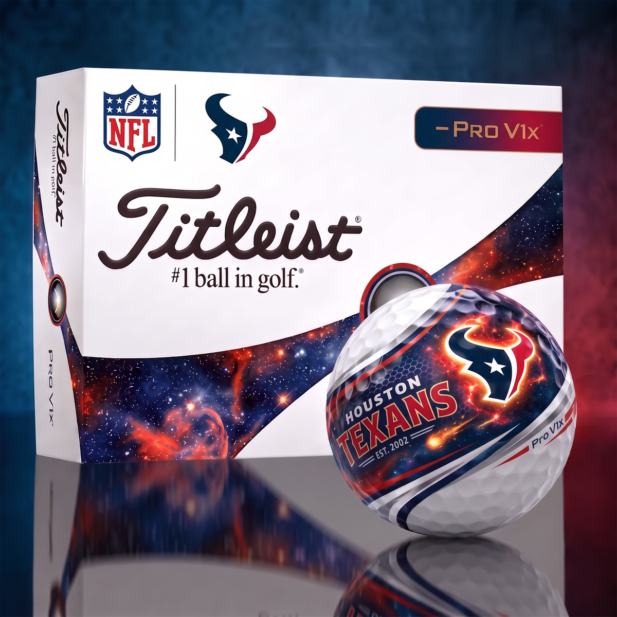 HT x Custom 1-of-1 NFL Team Galaxy Titleist Golf Balls Set