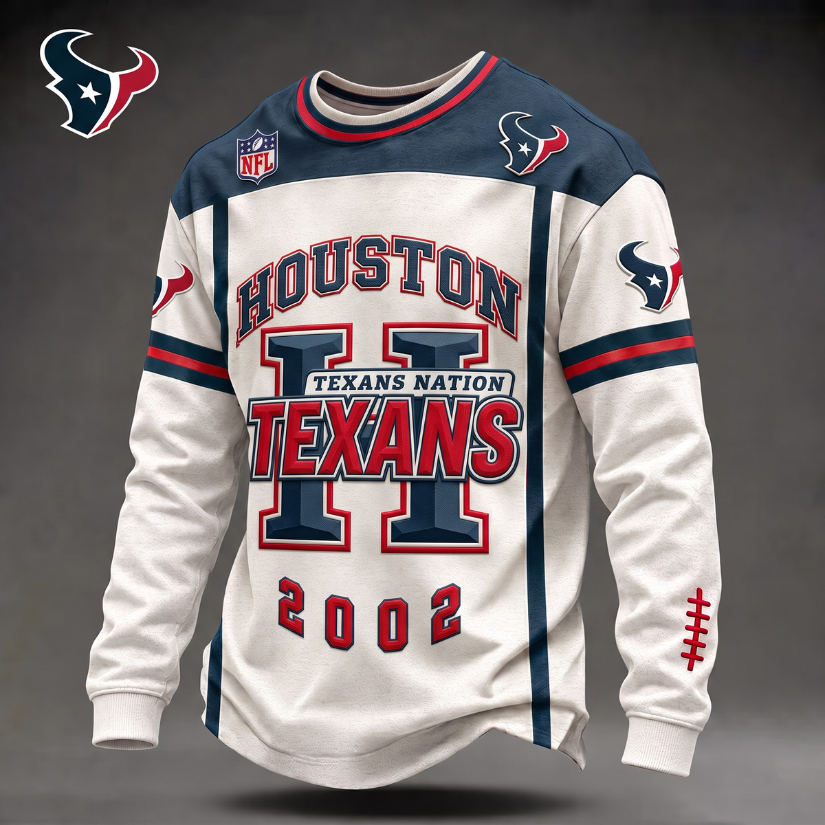 HT x Custom 1-of-1 Personalized NFL Team Vintage Distressed Long Sleeve Shirt