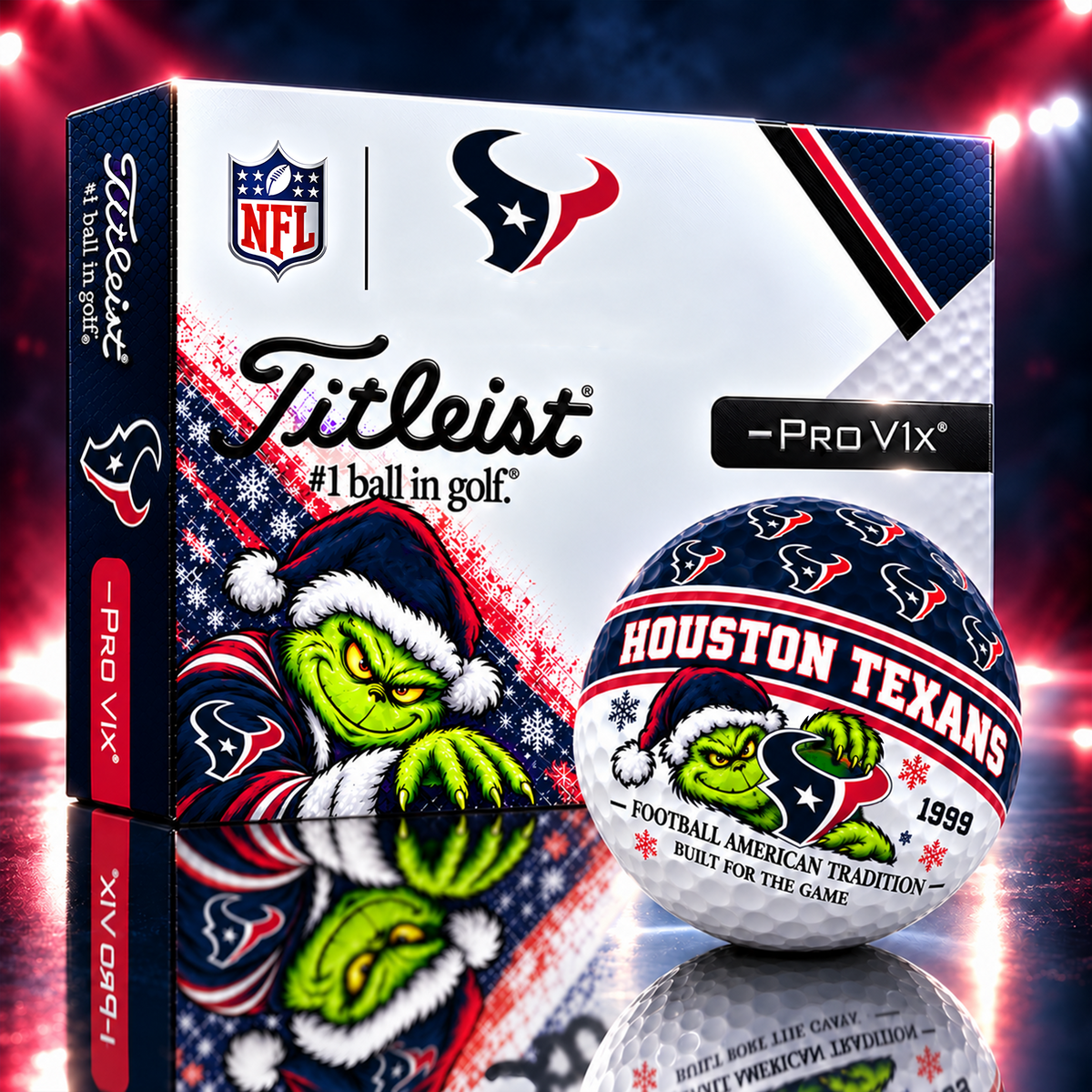 HT x NFL 1-OF-1 IN-HOUSE CRAFTED TITLEIST PRO V1X GOLF BALLS