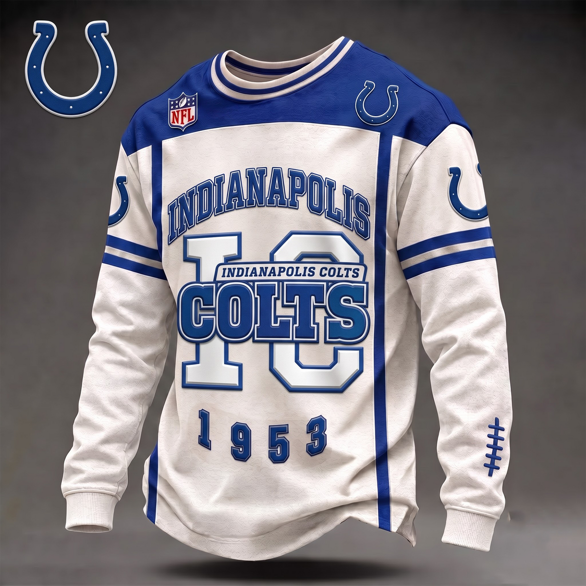 IC x Custom 1-of-1 Personalized NFL Team Vintage Distressed Long Sleeve Shirt