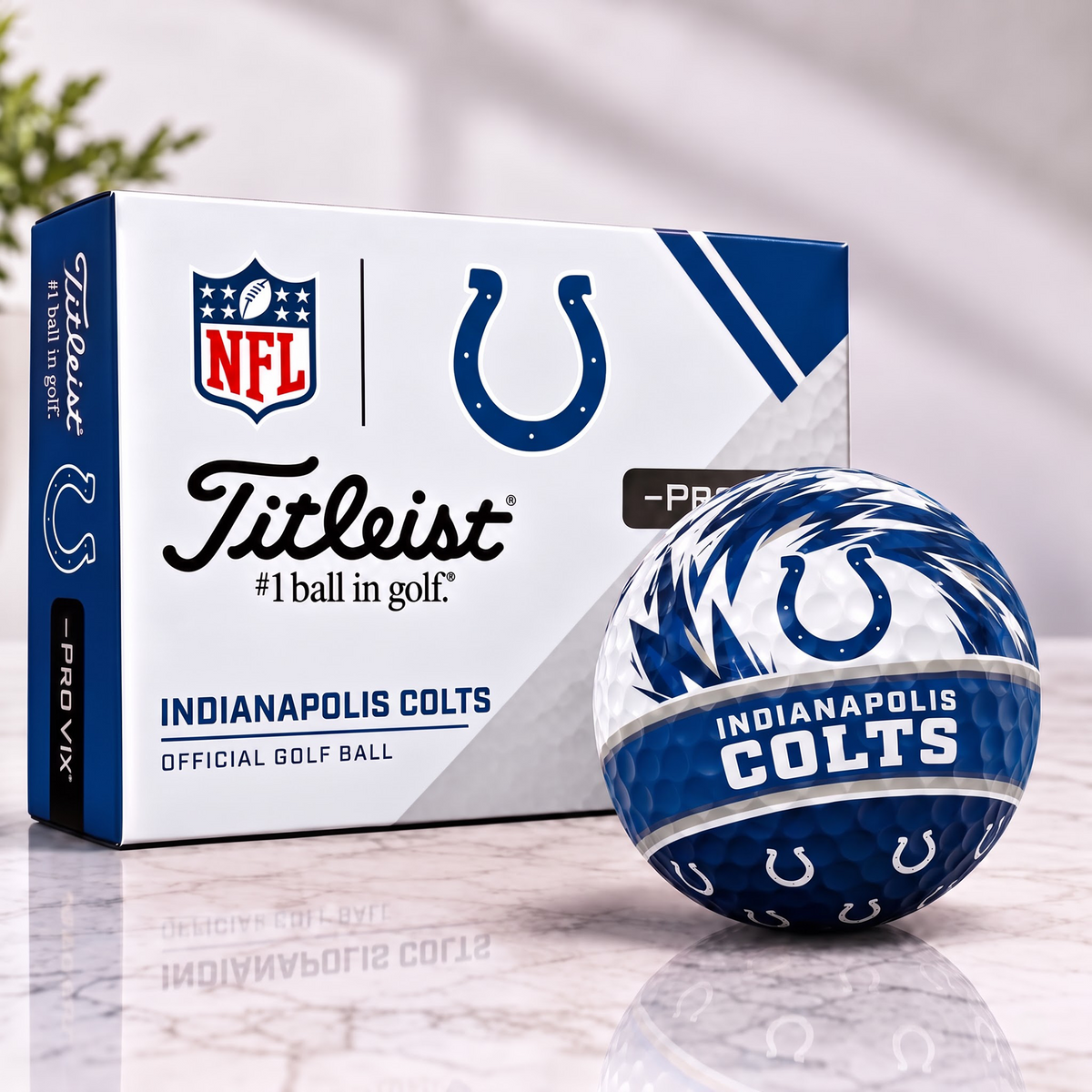 IND X NFL 1-OF-1 IN-HOUSE CRAFTED TITLEIST PRO V1X NFL GOLF BALLS
