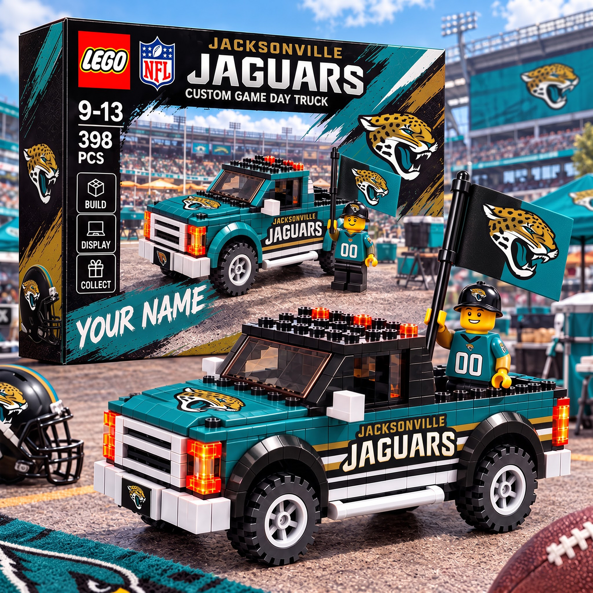 JAC X NFL 1-OF-1 IN-HOUSE CRAFTED CUSTOM GAME DAY TRUCK BRICK SET
