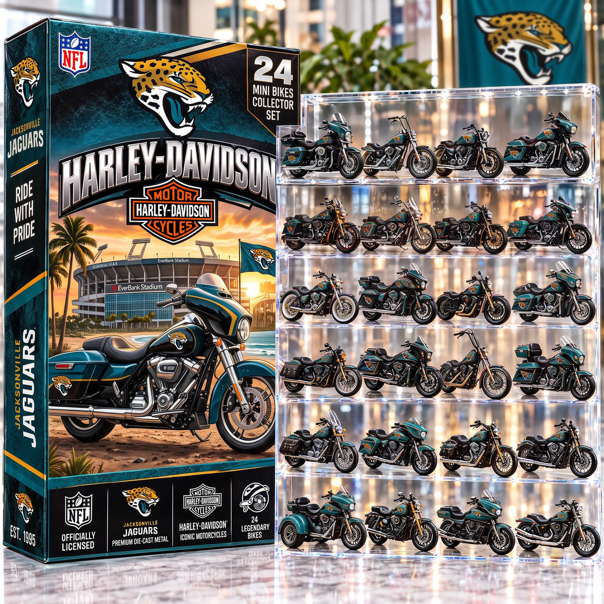 JAC X NFL 24-Day Countdown Blink Box Cruiser Motorcycles Set