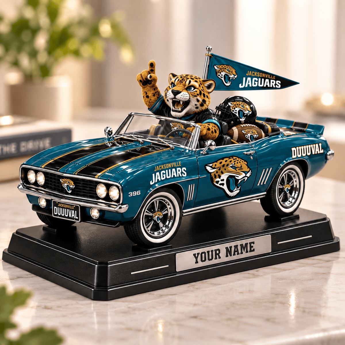 JAC X NFL Car Acrylic Block Plaque Custom Any Name Gift For Fan