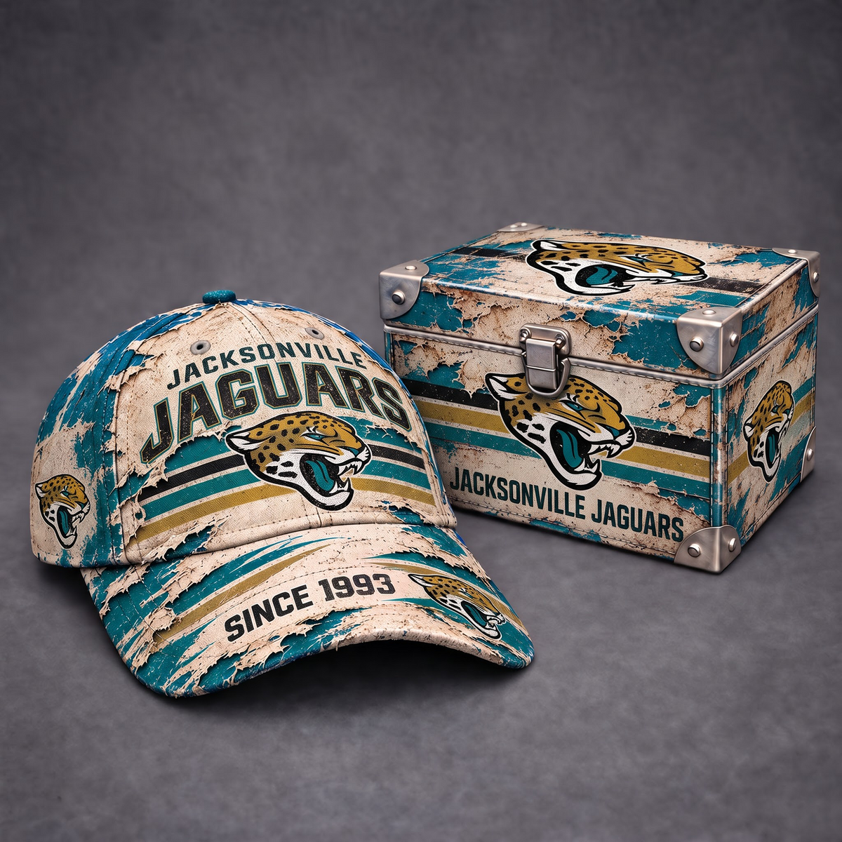 JJ x 1-of-1 NFL Distressed Baseball Cap And Gift Box Set