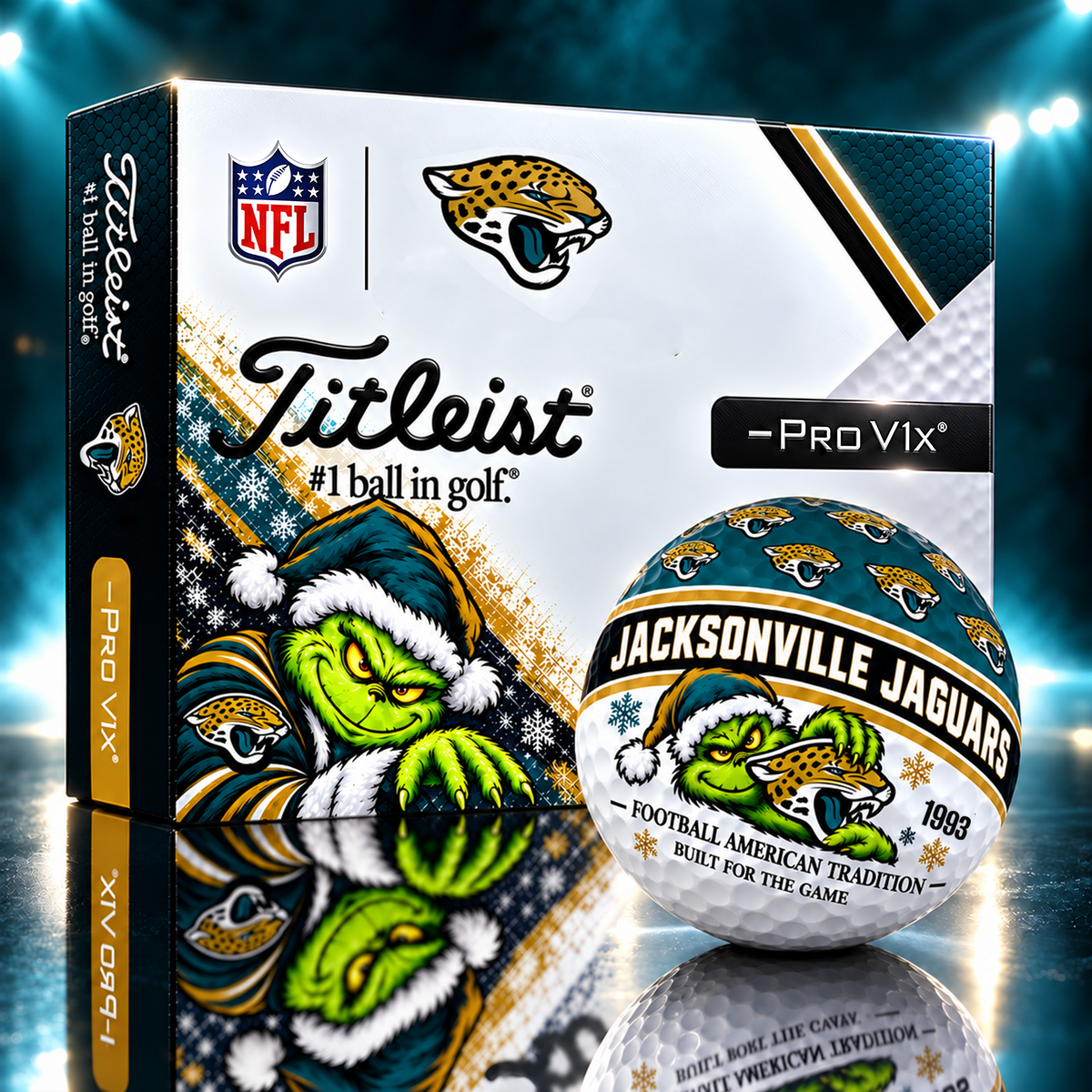 JJ x NFL 1-OF-1 IN-HOUSE CRAFTED TITLEIST PRO V1X GOLF BALLS