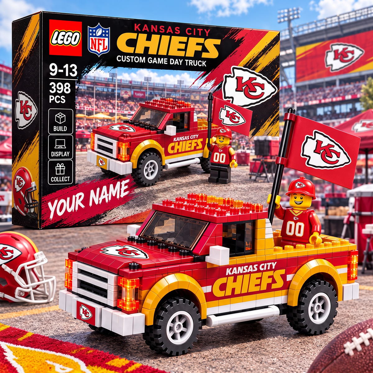 KC X NFL 1-OF-1 IN-HOUSE CRAFTED CUSTOM GAME DAY TRUCK BRICK SET