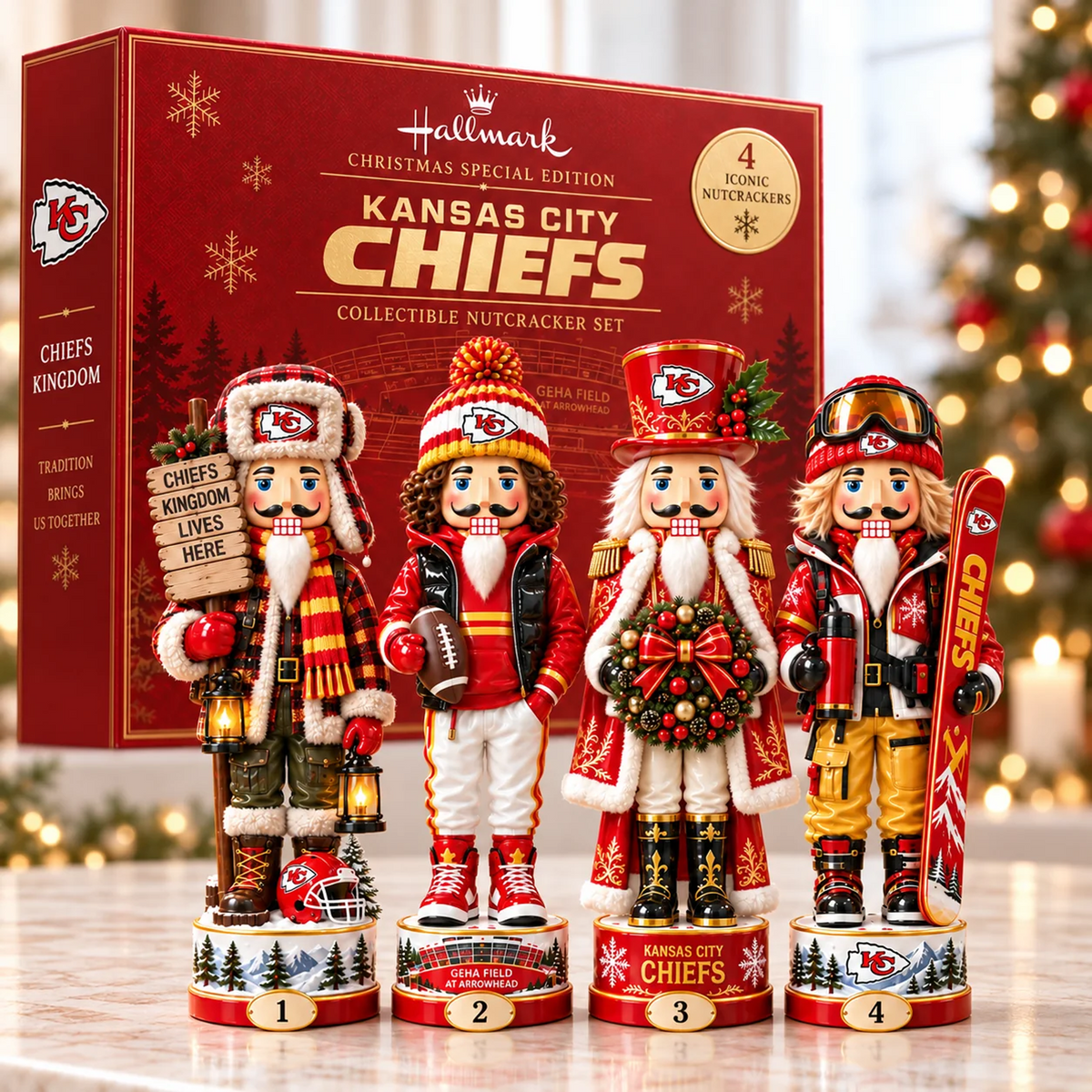 KC X Premium NFL Christmas Nutcracker Collector Set